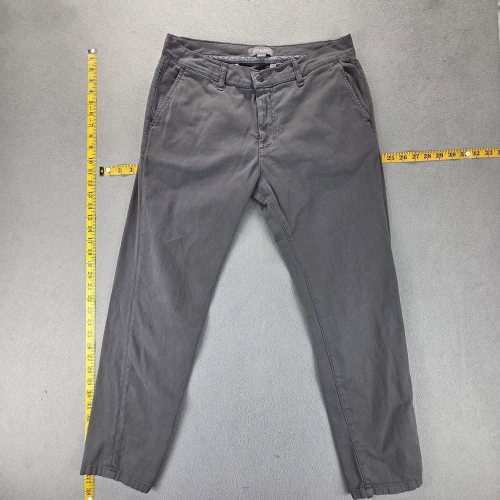 Ash &‎ Erie Pants Mens 34x28 Gray Stretch Chino Slim Tapered Casual Pockets